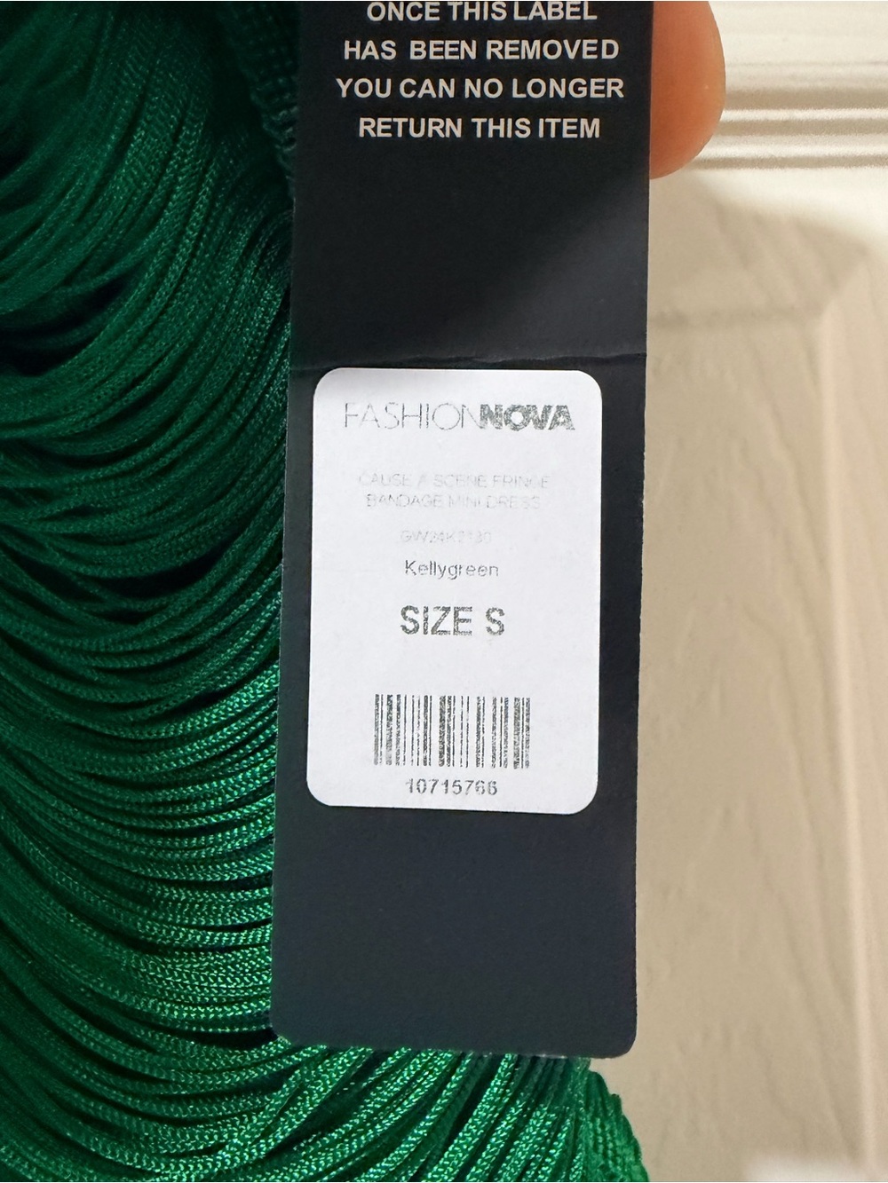 Green Fringe Cocktail Dress - Picture 4 of 4
